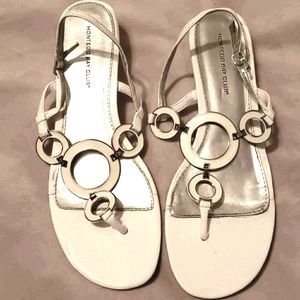 Montego Bay Club White Sandals Sz 8 1/2
